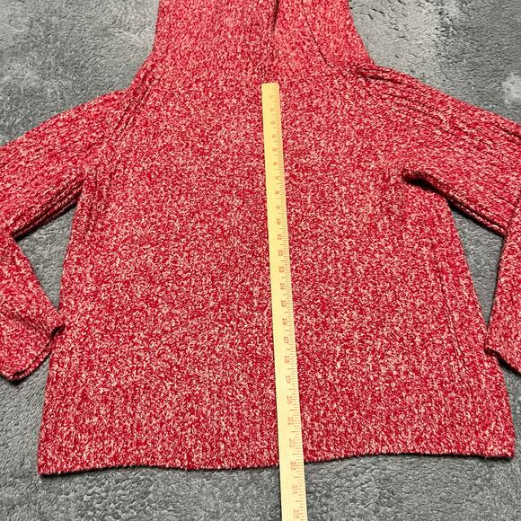 Madewell Sweater Womens XL Wool Blend Off Shoulder Marled Knit  Pink Red - Picture 5 of 8